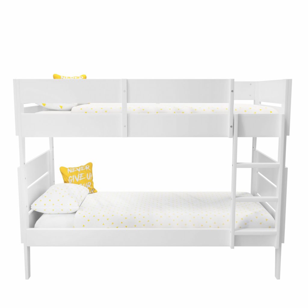 Kids 3ft Wooden Bunk Bed White All On Tick
