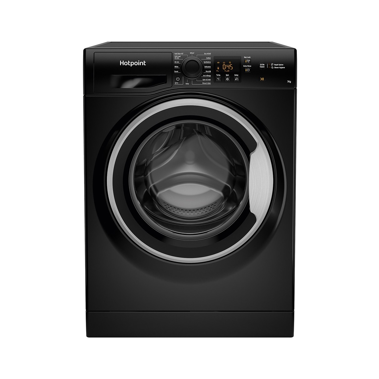 Hotpoint black washing machine discount